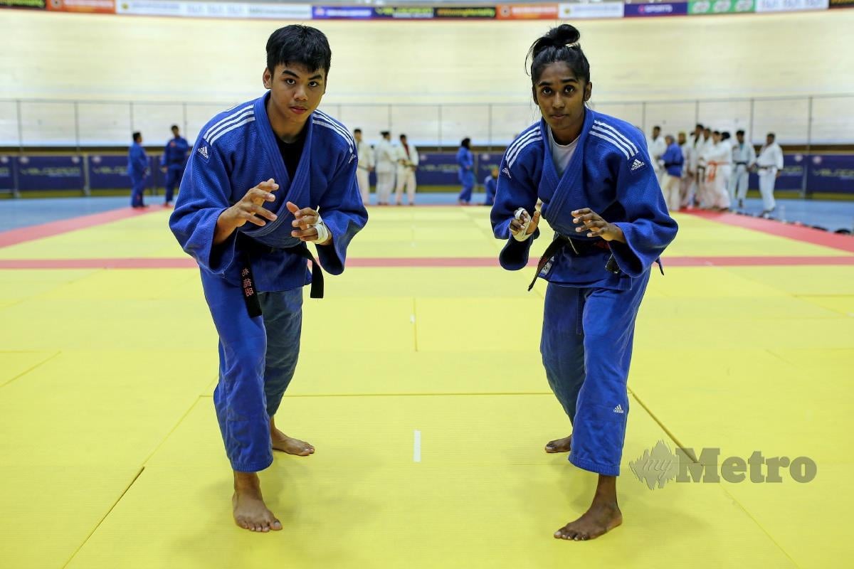Amir Daniel Abdul Majeed (kiri) dan Kamini Sri Segaran (kanan) atlet judo negara. -FOTO Bernama