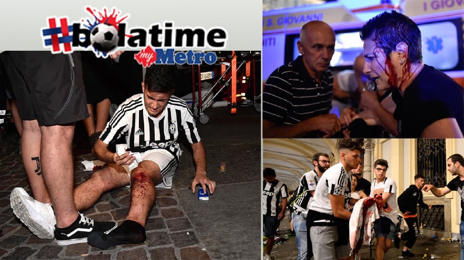 Sebahagian peminat Juventus cedera di Turin. FOTO REUTERS/AFP  