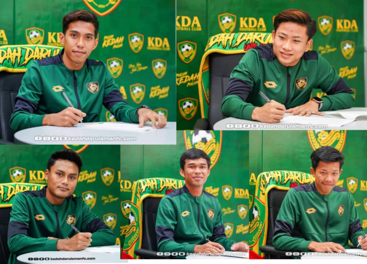 Lima pemain baru dalam skuad KDA FC. -FOTO Ikhsan KDA FC