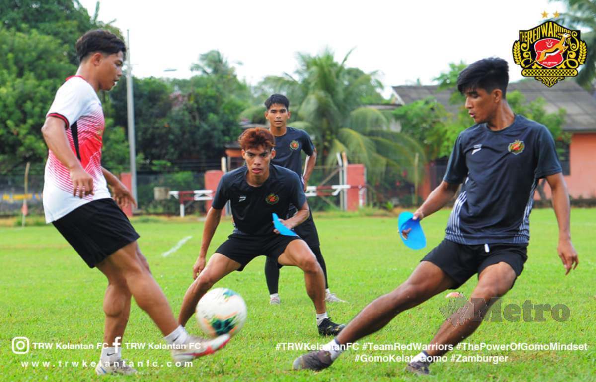 Pemain Kelantan menjalani latihan. FOTO Ihsan TRW Kelantan FC