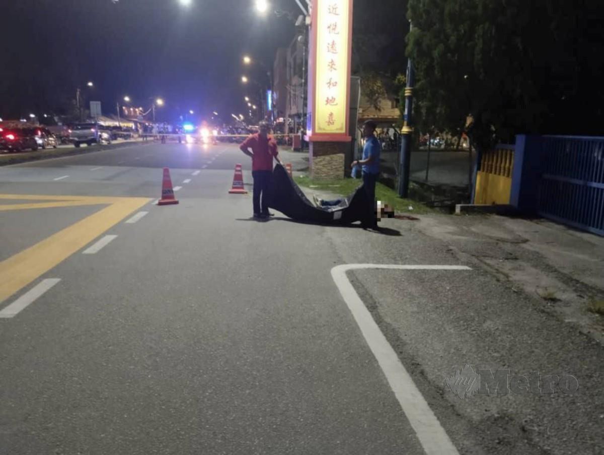 LELAKI ditemukan maut dengan empat kesan tembakan di kepala berdekatan Balai Polis Sungai Jarom. FOTi ihsan IPD Kuala Langat