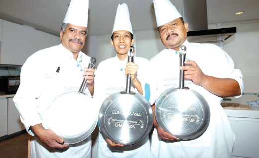 TIGA cef yang memenangi pertandingan Columbia Asia Master Chef Challenge 2015.