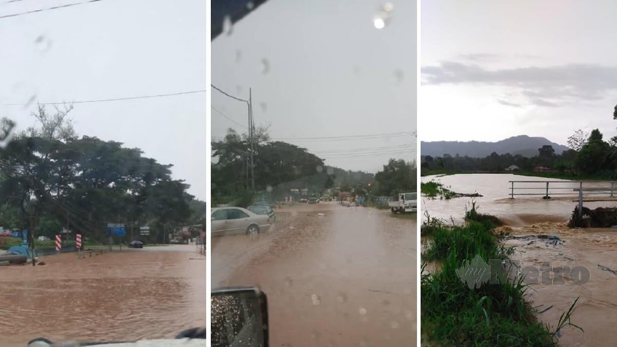 Keadaan di lokasi banjir kilat berikutan hujan lebat melanda sekitar Penampang sejak awal pagi hari ini. Foto Ihsan APM
