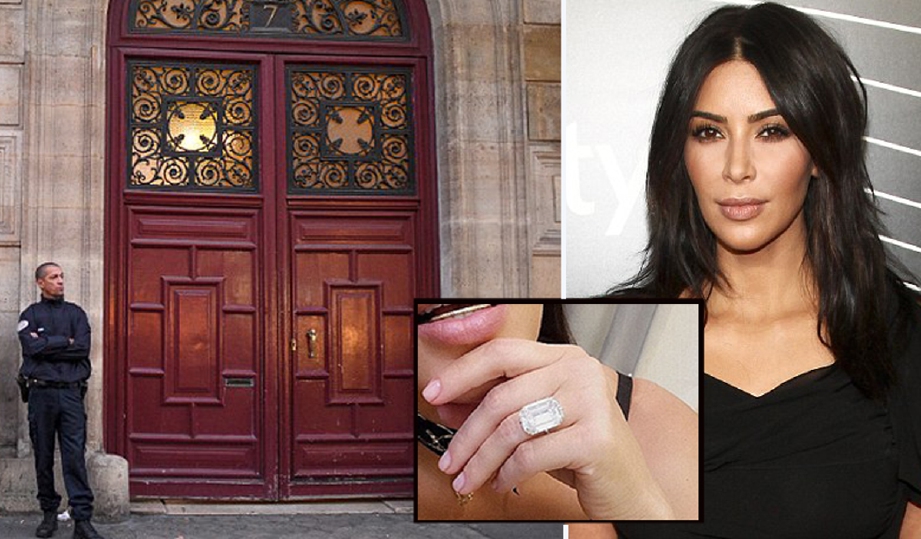 Apartmen tempat Kardashian dirompak di Paris dan gambar kecil, cincin bintang itu bernilai RM20 juta yang turut dilarikan.