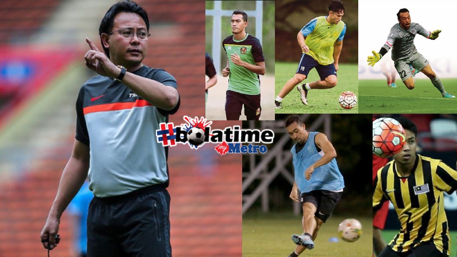 Kim Swee gugur lima pemain (dari kiri) Fakri, Darren, Apek, Matyo dan Irfan. FOTO HM
