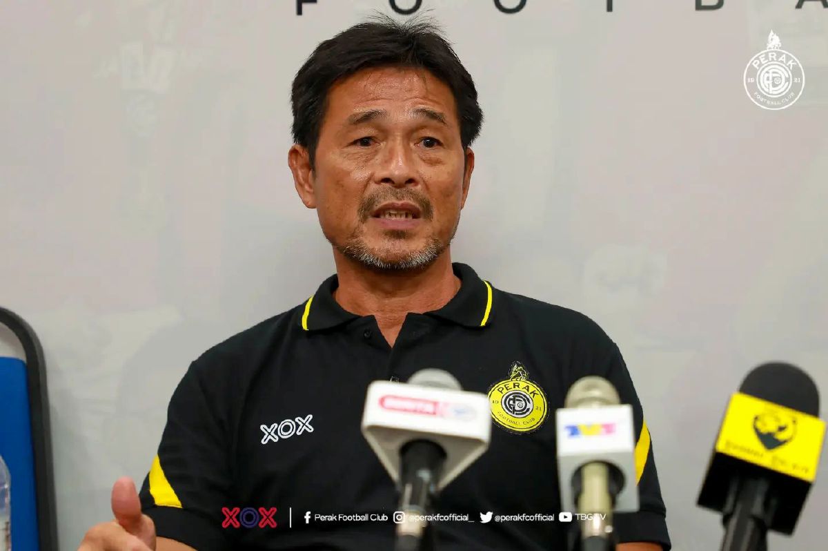 TEONG Kim pada sidang media hari ini. FOTO Perak Football Club
