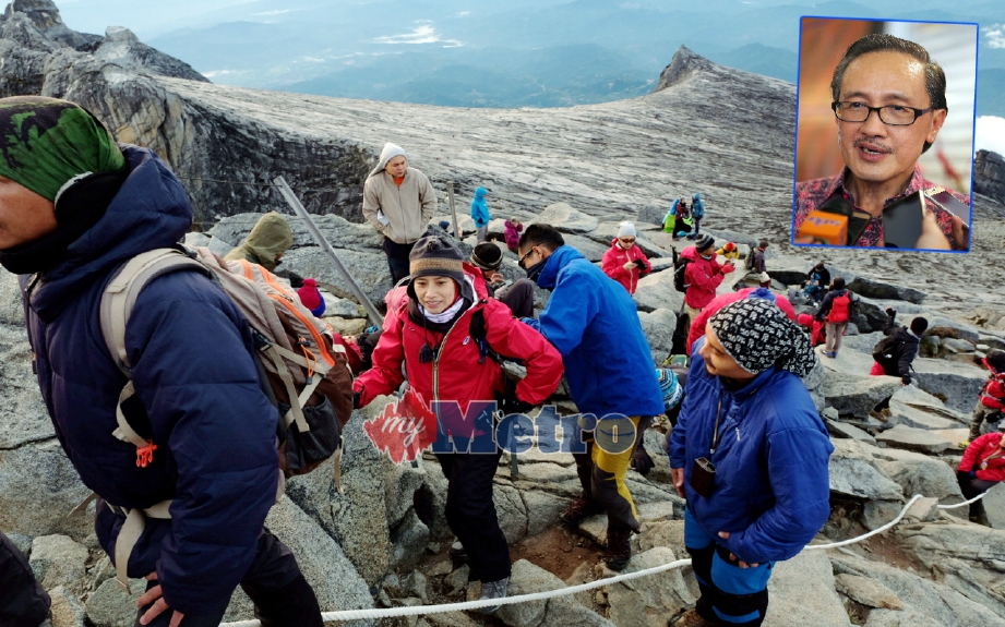 Gunung Kinabalu adalah pusat tumpuan pendaki-pendaki seluruh dunia. (Gambar kecil) Masidi.