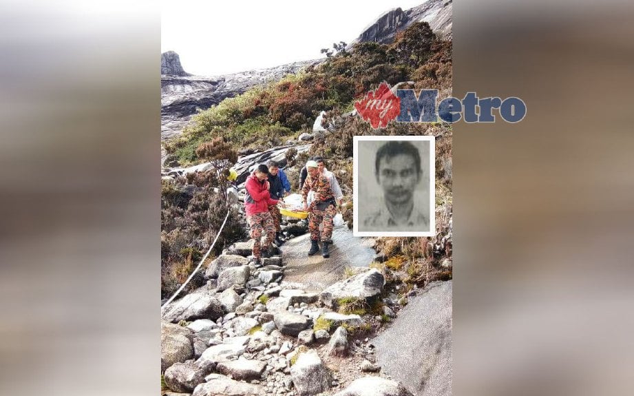 Nazri ditemui tidak sedarkan diri sebelum disahkan meninggal dunia ketika menuruni Gunung Kinabalu pada 5.40 petang hari ini. FOTO ihsan bomba