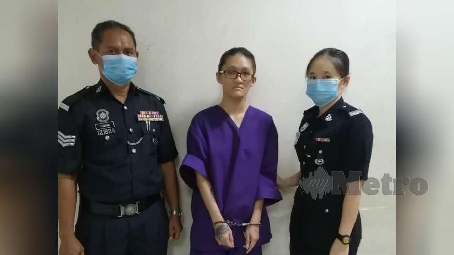 SHUL Jing mengaku bersalah di Mahkamah Majistret Lahad Datu. FOTO ihsan polis 
