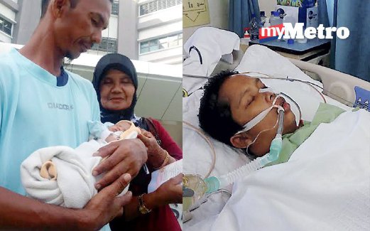 RUSLILI  mendukung anak bongsunya yang baru lahir manakala Noor Laila  yang masih koma selama empat bulan akibat penyakit radang otak.