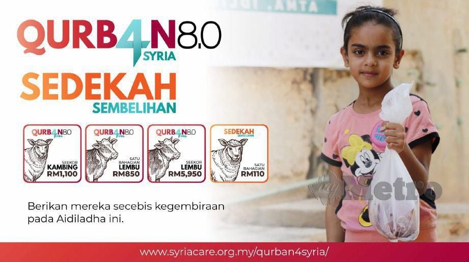 PROGRAM Qurban4Syria adalah platform rakyat Malaysia melaksanakan ibadat korban di Syria melalui Syria Care.