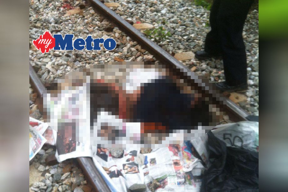 Lelaki OKU maut dilanggar kereta api di Kilometer 234 landasan Kuala Lipis-Chegar Perah, pagi tadi. FOTO ihsan PDRM
