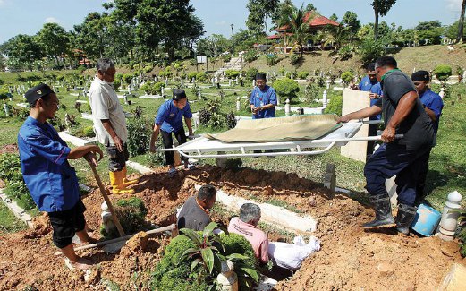 JENAZAH Islam yang tidak dituntut waris akan dikebumikan di tanah perkuburan Raudhatul Sakinah Kuala Lumpur - Karak.