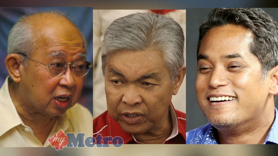 TENGKU Razaleigh (kiri), Ahmad Zahid (tengah) dan Khairy antara calon Presiden UMNO pada pemilihan parti hujung bulan ini.