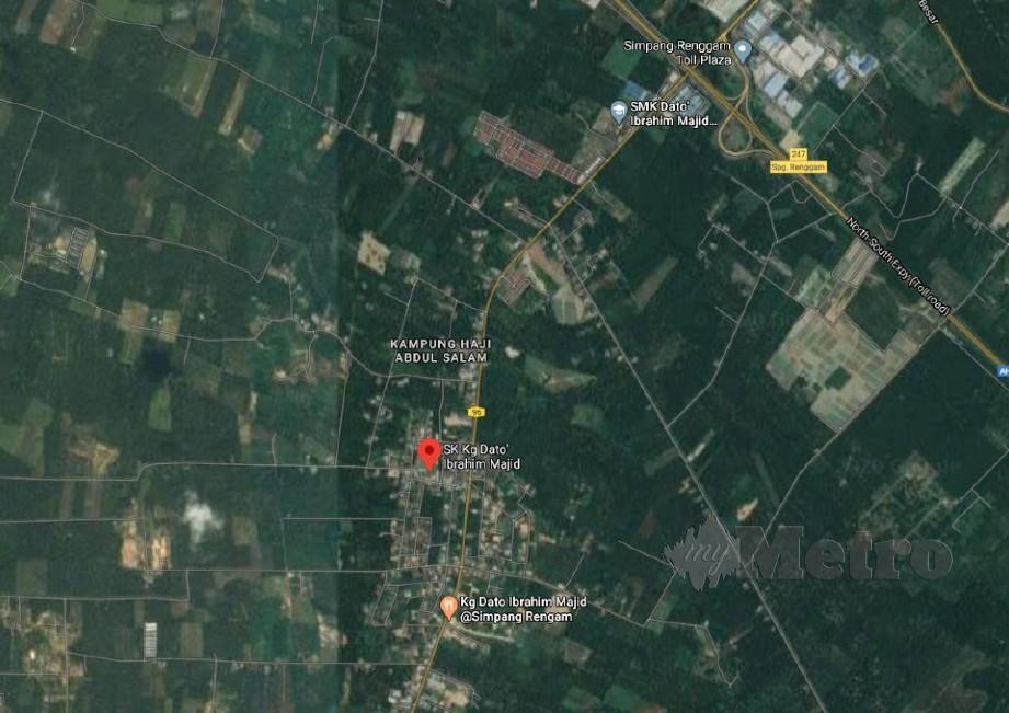 Kawasan Kampung Dato Ibrahim Majid dan Bandar Baharu Dato Ibrahim Majid diarahkan perintah 'berkurung' dalam rumah. FOTO Google Map