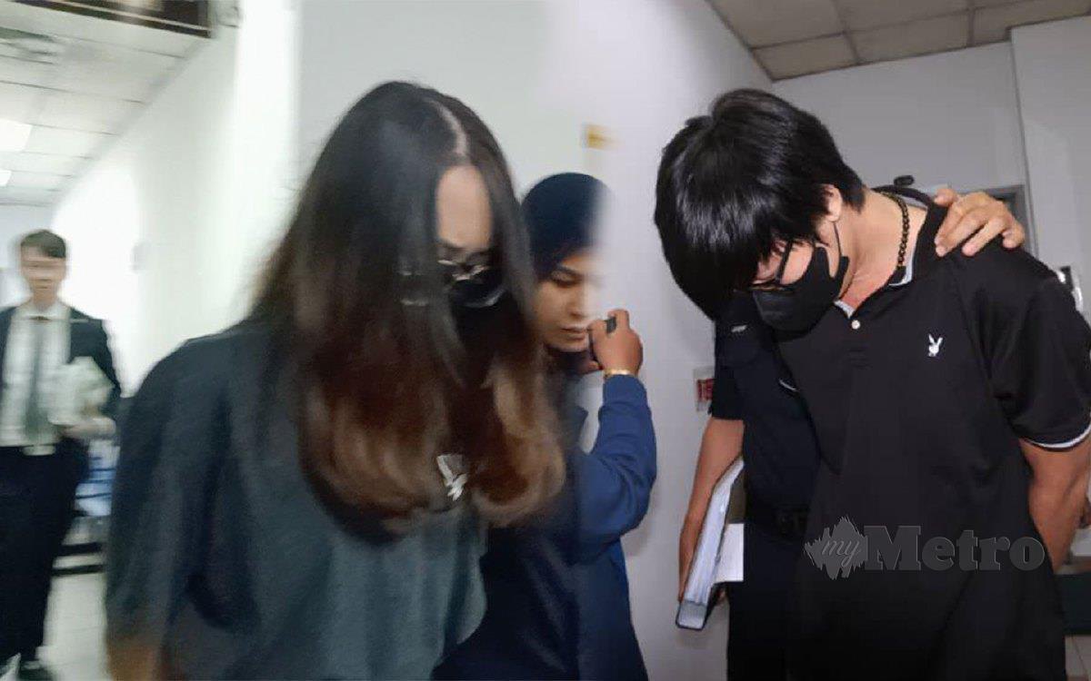 Zhen Jie dan Vivian Lau mengaku tidak bersalah di Mahkamah Sesyen Johor Bahru atas pertuduhan mengabaikan bayi perempuan warga asing berusia sembilan bulan pada bulan lalu. FOTO OMAR AHMAD