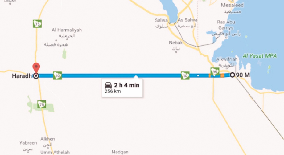 Lebuh Raya 10 paling lurus dan terpanjang dunia terletak di Arab Saudi.