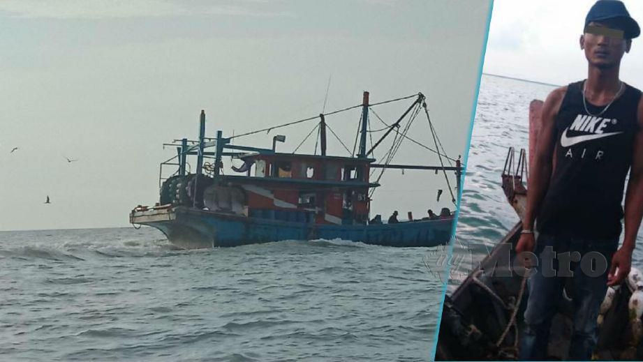 WARGA asing dan bot nelayan yang ditahan oleh Agensi Penguatkuasaan Maritim Malaysia (APMM) Selangor. 