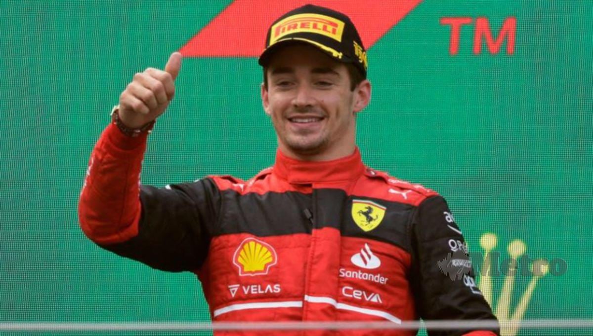 PEMANDU Ferrari, Charles Leclerc memenangi perlumbaan GP Austria, awal bulan ini. FOTO REUTERS 