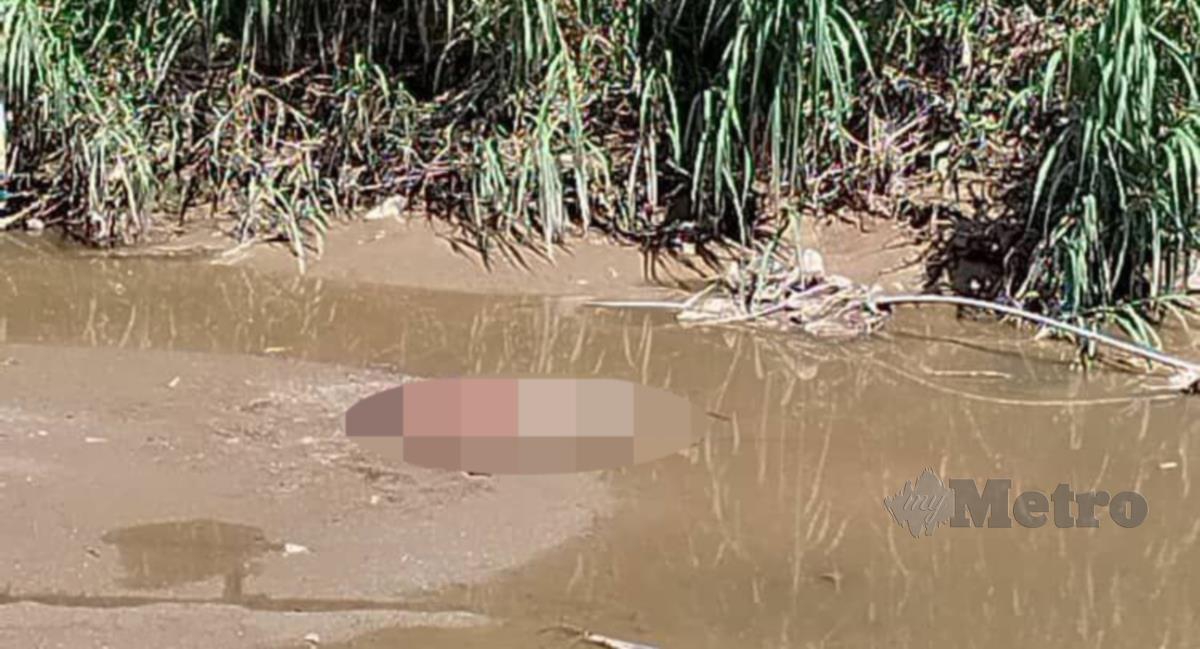Mayat kanak-kanak lelaki ditemui di Sungai Plentong di sini, hari ini. FOTO IHSAN PEMBACA