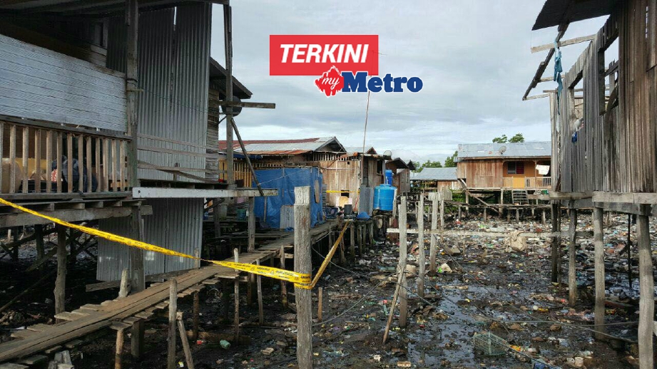 Lokasi kejadian di Kampung Pinggir Bakau. FOTO ihsan polis 
