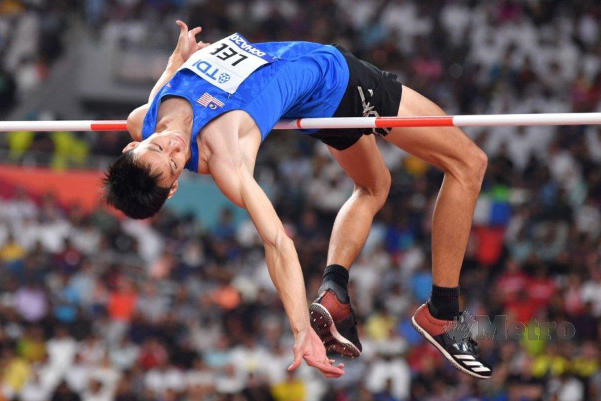 Jaguh lompat tinggi negara, Lee Hup Wei ketika menyertai kejohanan.