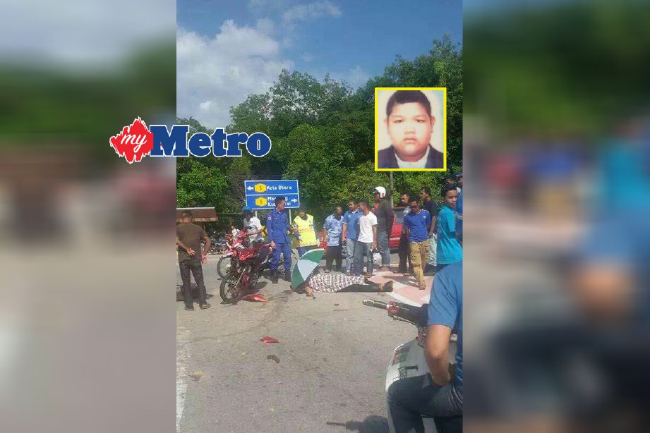 Muhammad Azahari maut dalam kemalangan di Kilometer 34.5 Jalan Kota Bharu-Kuala Krai, Labok, hari ini. FOTO ihsan pembaca