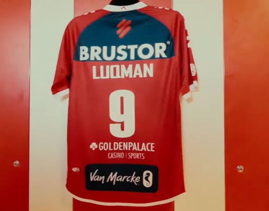 JERSI bernombor 9 yang akan dipakai Luqman. FOTO KV Kortrijk