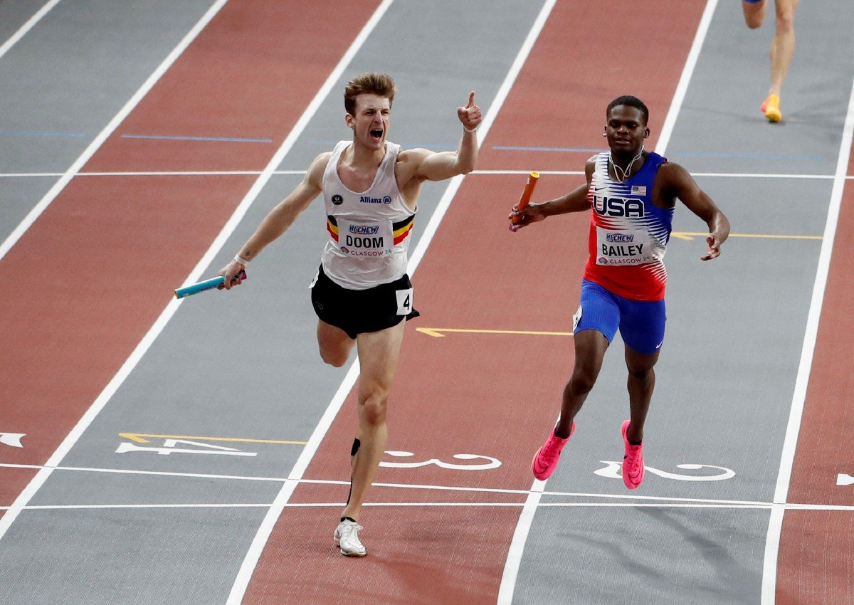 DOOM membantu kuartet Belgium memenangi emas acara 4x400m lari berganti-ganti. FOTO REUTERS