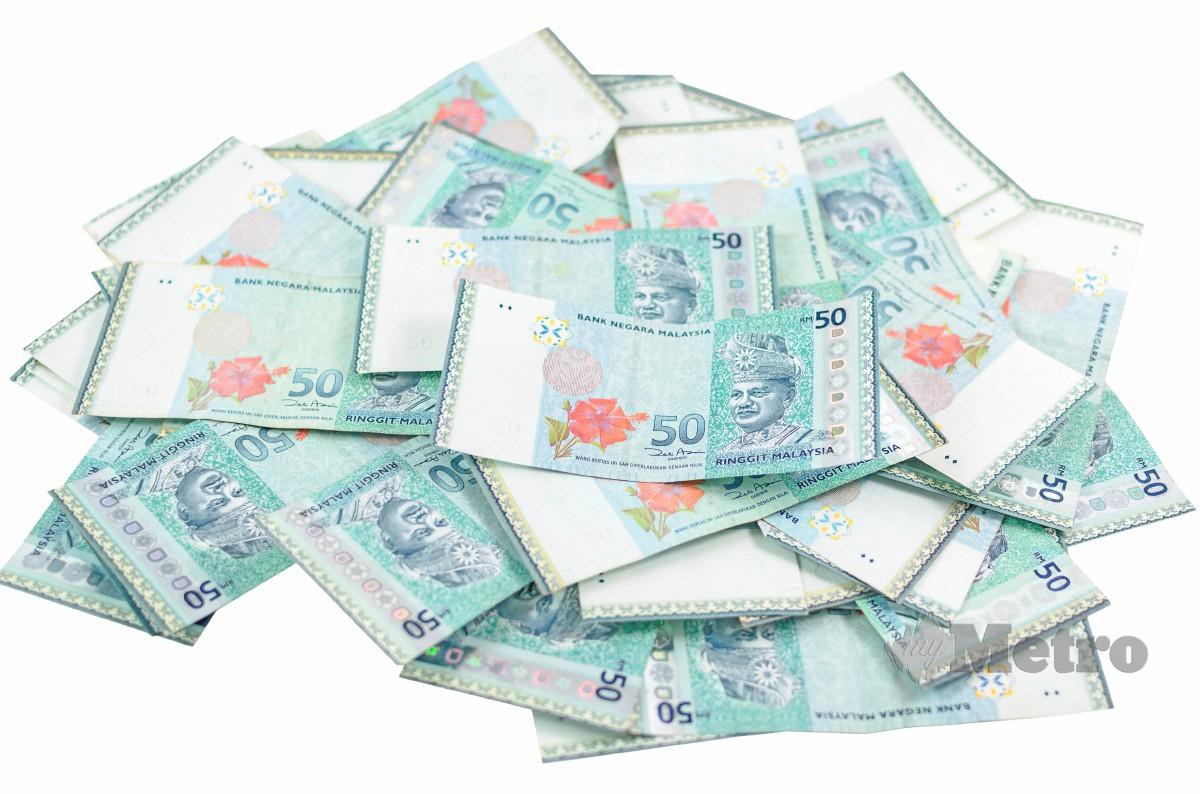malaysian currency - RM50 isolated on white background