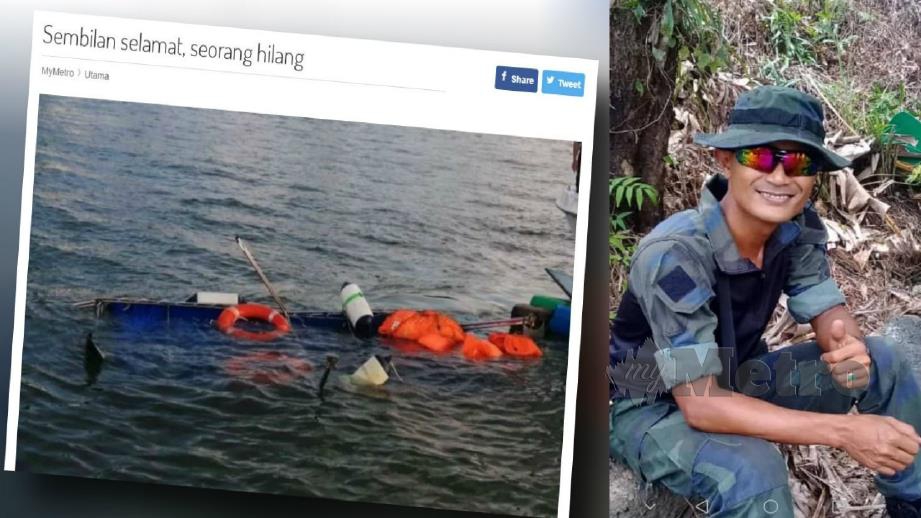 Asman, anggota PGA yang dilaporkan hilang dalam insiden bot karam di perairan Sandakan pagi hari ini. Foto Ihsan PGA