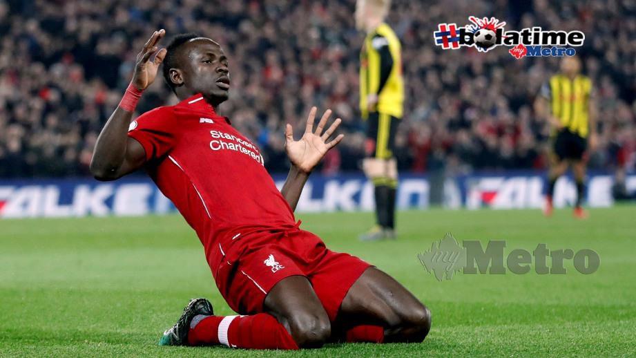 Mane raih anugerah Pemain Terbaik Liverpool bulan Mac. FOTO REUTERS