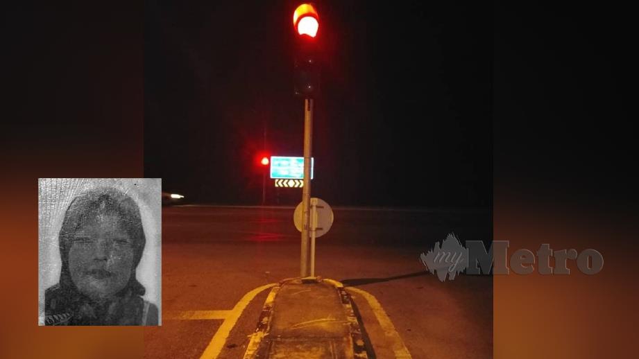 SITI Hajar (gambar kecil) maut selepas motosikal dibonceng berlanggar dengan kereta Perodua Kancil di persimpangan lampu isyarat Kolej Komuniti Kodiang, malam tadi. FOTO ihsan polis.