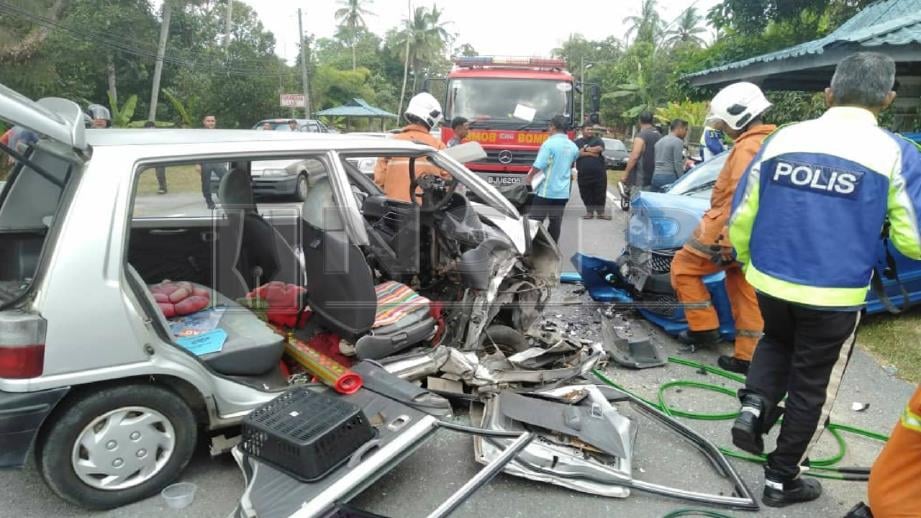 Keadaan kenderaan yang terbabit kemalangan di Kuala Pilah. FOTO Ihsan Bomba