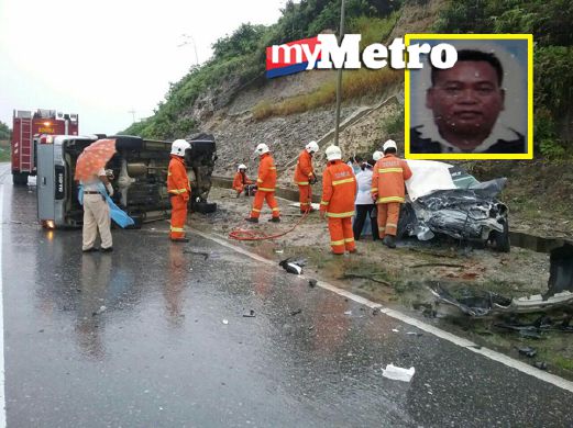 Uhai maut selepas kereta dipandu bertembung dengan pikap di Kilometer 181, Jalan Sibu-Bintulu, Tatau, pagi tadi. FOTO Mohd Rizal Abdullah