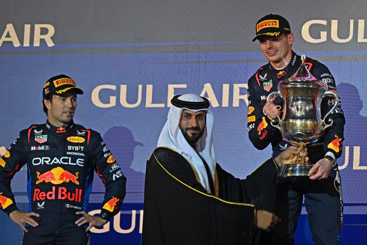VERSTAPPEN juarai perlumbaan pembukaan di GP Bahrain. -FOTO AFP 