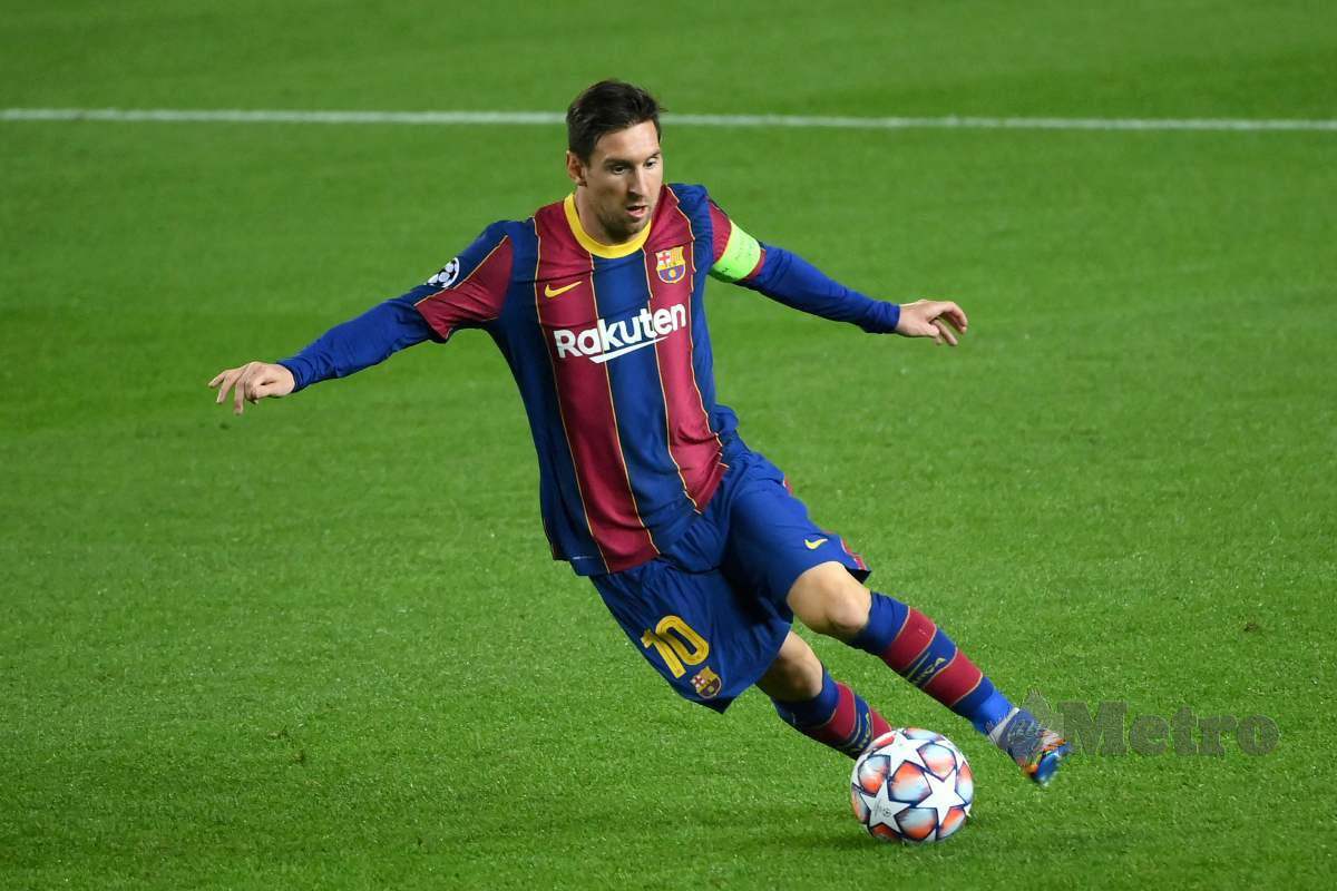 MESSI pemain paling berpengalaman di Barcelona. FOTO AFP 