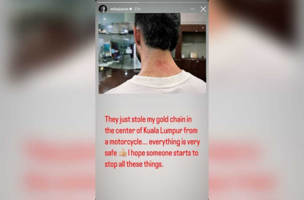 Pemain import Negeri Sembilan Mika Junco berkongsi status dia menjadi mangsa ragut di laman Instagramnya.