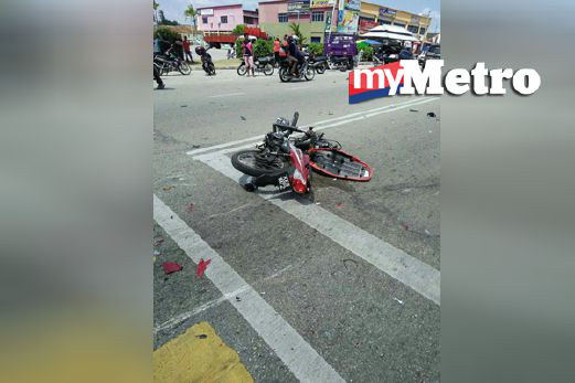 Keadaan motosikal ditunggang mangsa yang maut. FOTO ihsan PDRM