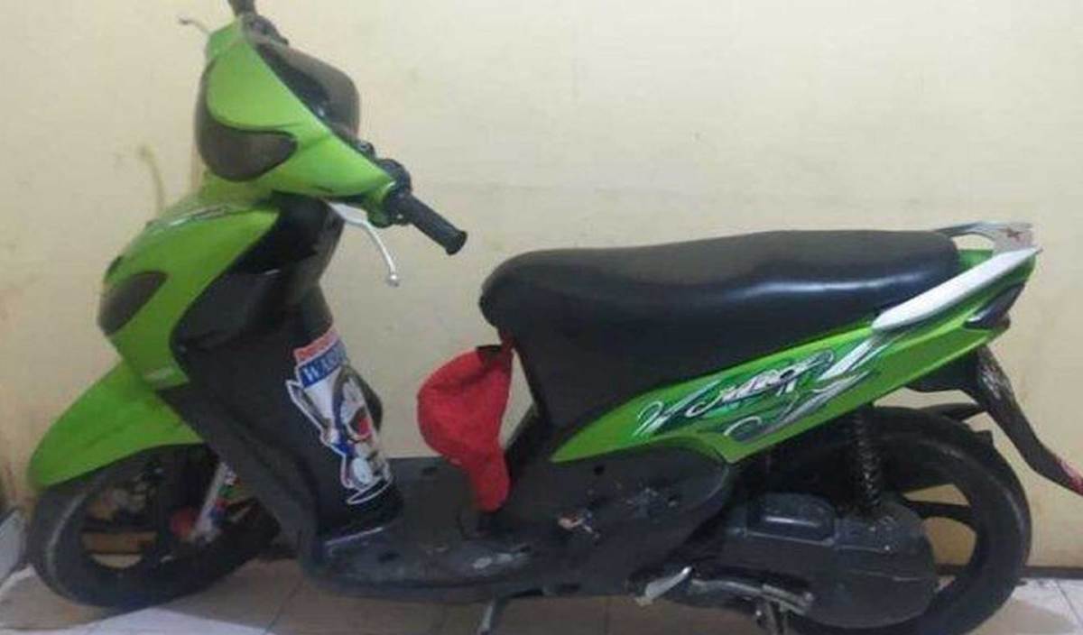 MOTOSIKAL yang dicuri suspek di sebuah hotel. FOTO Dok Humas Polresta Pekanbaru