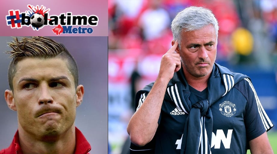 Mourinho (kanan) tamat spekulasi Ronaldo ke Old Trafford. FOTO AFP 