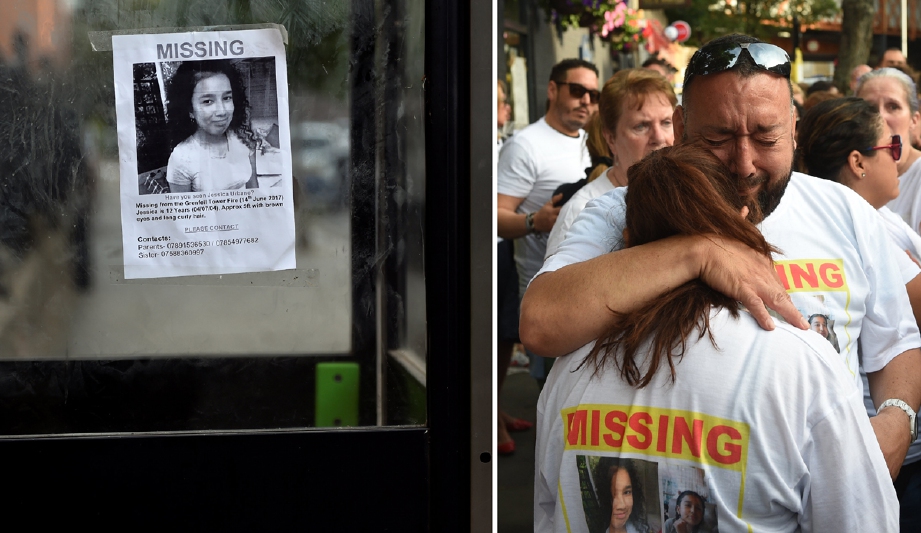 Poster mangsa yang hilang dan keluarga yang berusaha mengesan anggota keluarga masin-masing. - Foto Agensi 