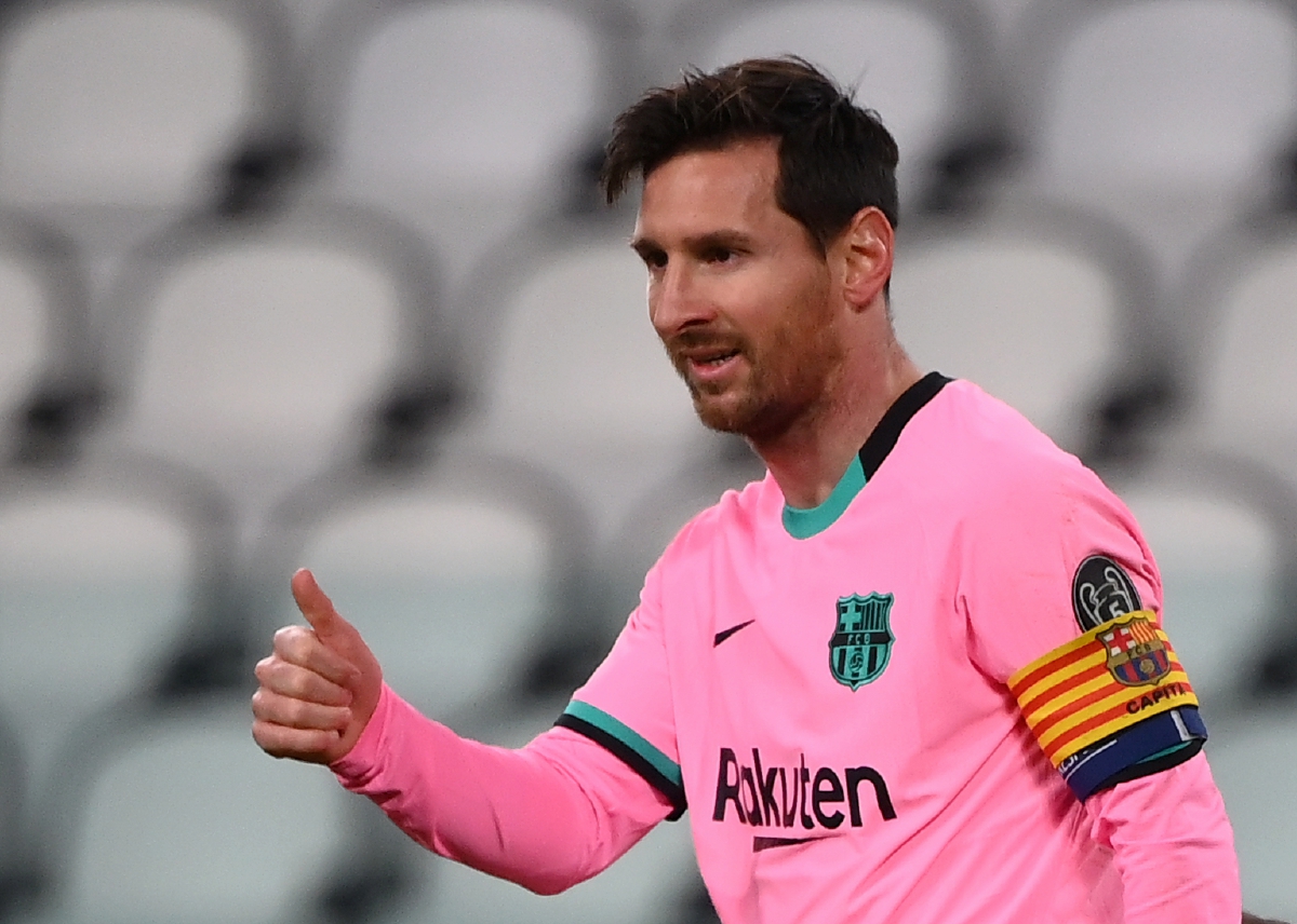 GAYA Messi selepas tamat perlawanan menentang Juventus. FOTO AFP 