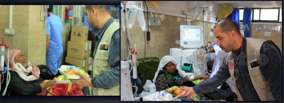 Sukarelawan Muslim Care Malaysia di Palestin mengagihkan sumbangan kepada beratus pesakit buah pinggang di Tebing Gaza, Palestin.