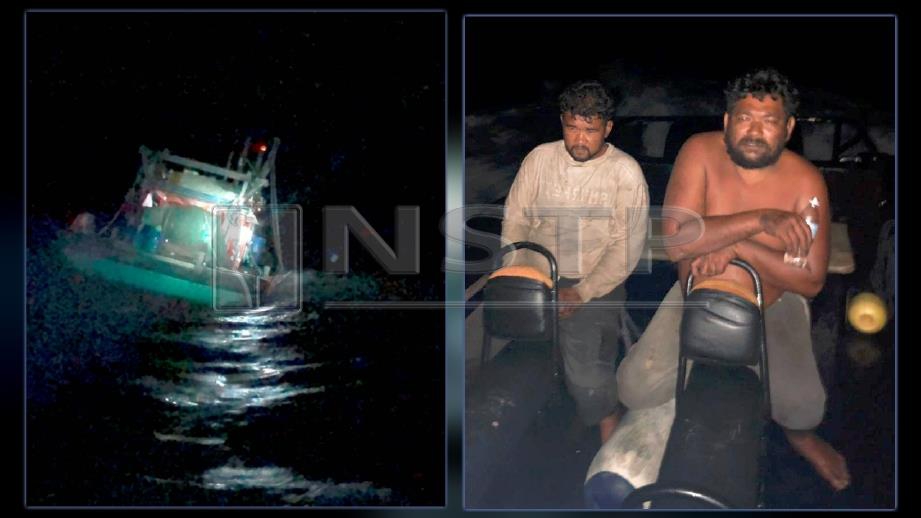 Bot dan nelayan yang diselamatkan PPM semalam. FOTO Ihsan PPM 