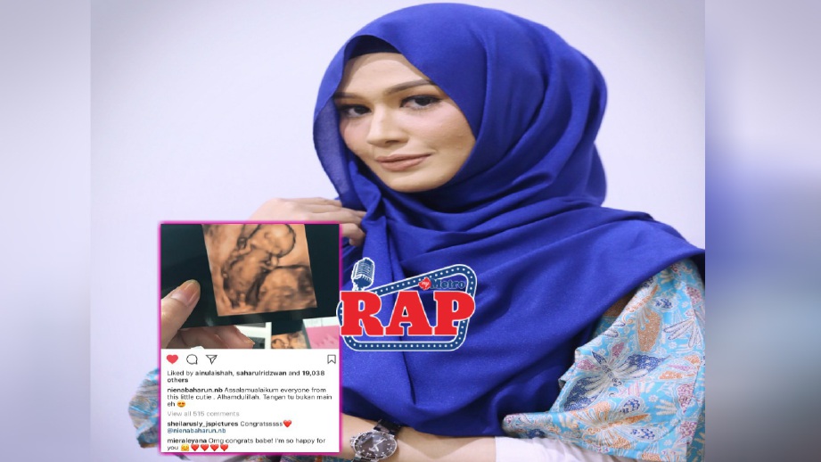 GAMBAR perkongsian Niena Baharun mengenai kehamilan dirinya di Instagram. FOTO Arkib NSTP dan Ihsan Instagram Niena Baharun 
