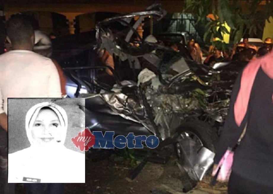 Mangsa, Nor Aza (gambar kecil) yang maut selepas terbabit dalam kemalangan di Jalan Kuah-Padang Matsirat, Langkawi, malam tadi. FOTO Ihsan Facebook Laporan Kemalangan Langkawi.