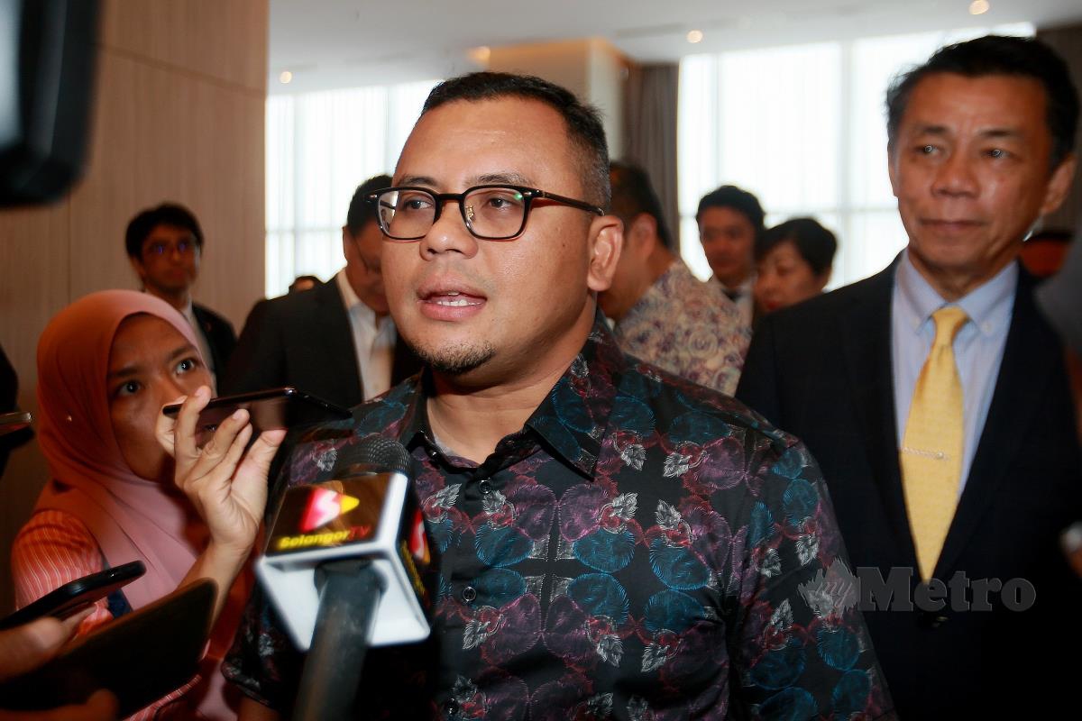 AMIRUDIN ditemui selepas Majlis Menandatangani Kerjasama antara Daiso Malaysia Group Sdn Bhd dan Kajima-Suncon. FOTO Faiz Anuar