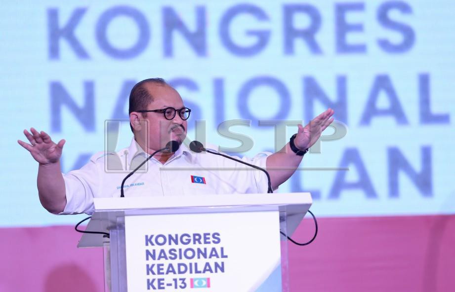 SHAMSUL Iskandar ketika sesi penggulungan Kongres Nasional KEADILAN ke-13. FOTO Mohamad Shahril Badri Saali