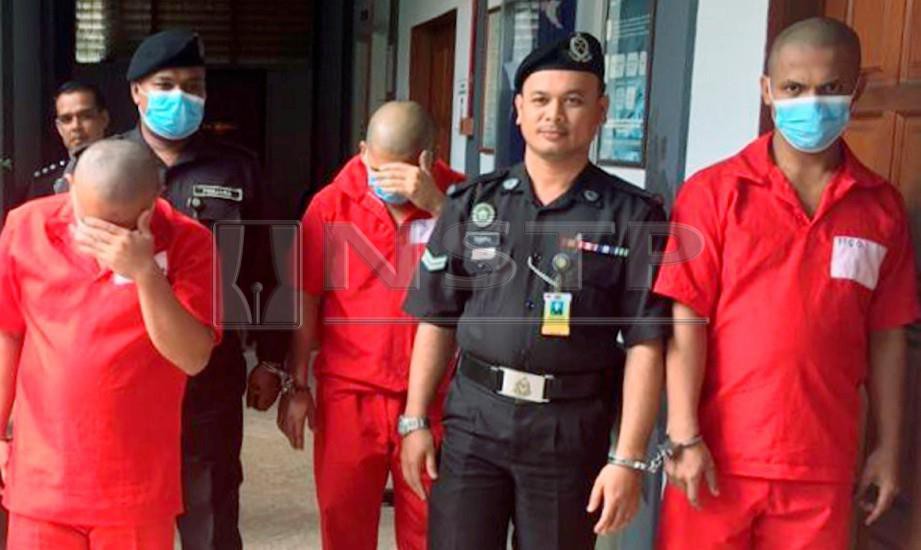 Tiga ahli Geng Saga Merah termasuk dua beradik dipenjara lapan tahun dan empat sebatan. FOTO Muhamaad Razis Ismail